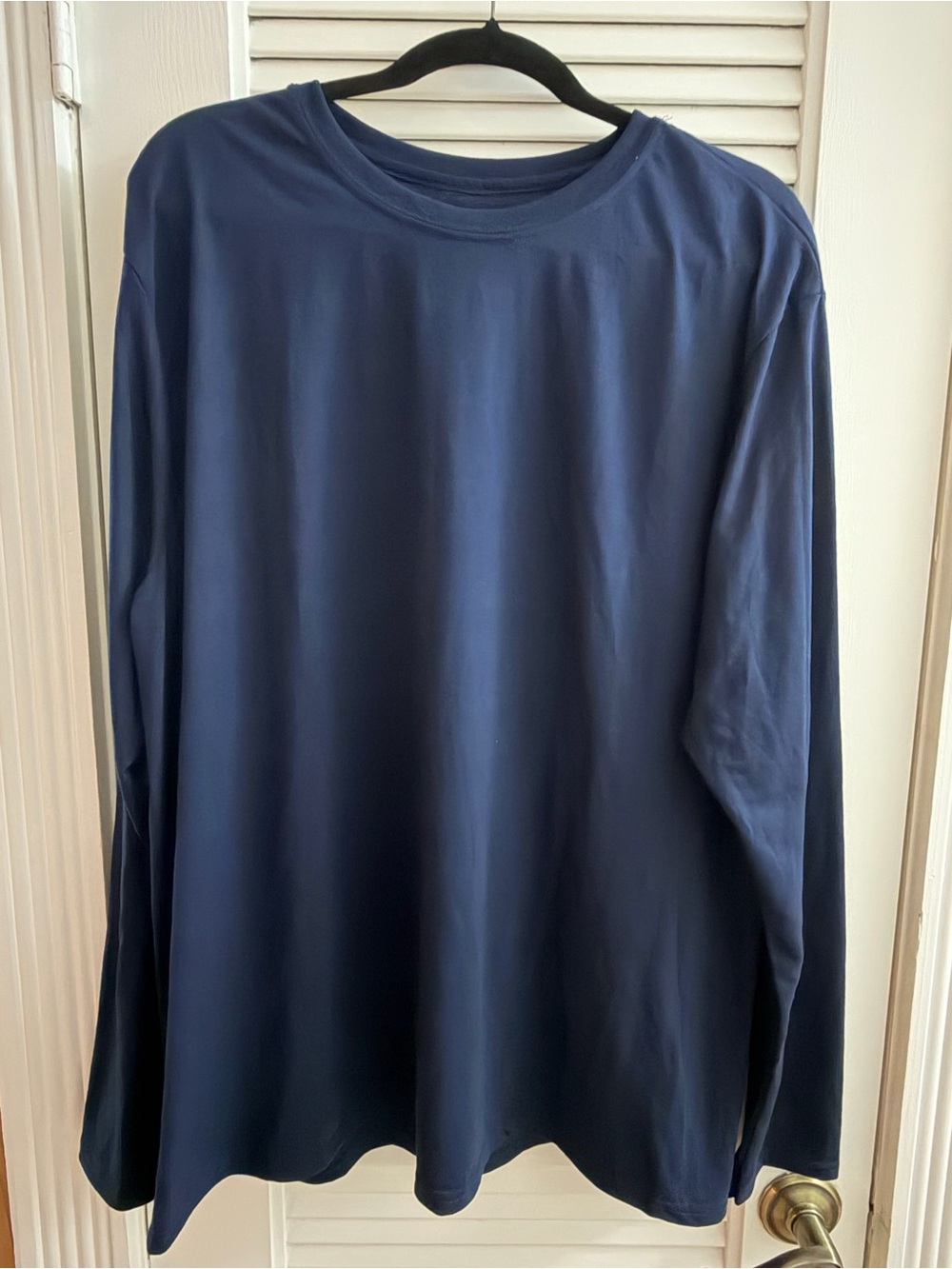 Gildan Navy Long Sleeve Crewneck Tee